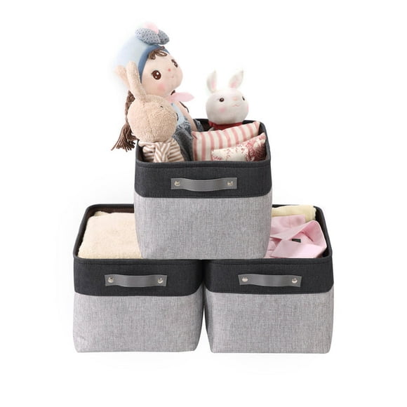 DECOMOMO 3-Packs Extra Large Foldable Storage Bin W/Handles| Great For Organizing Shelf Nursery Home Closet & Office