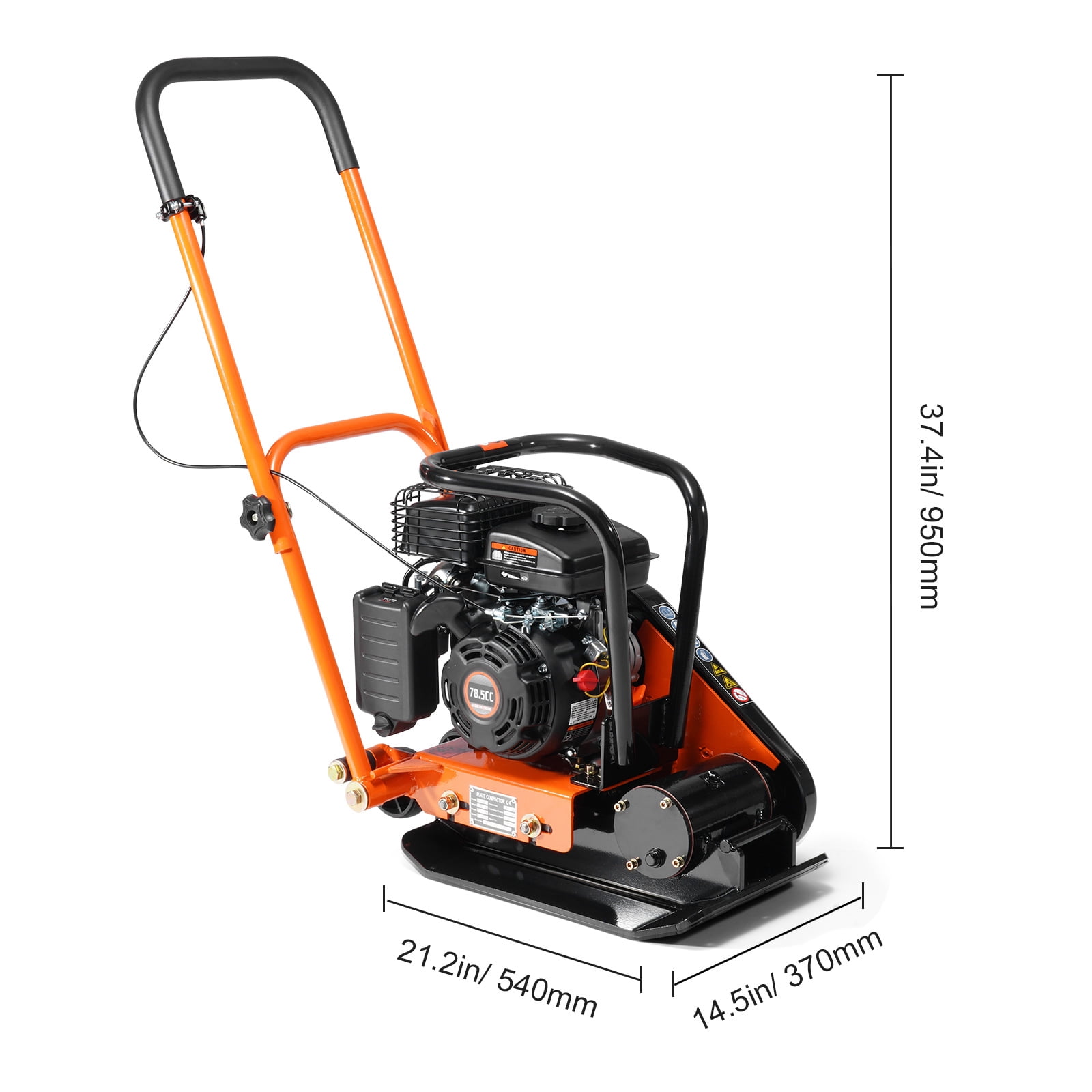 KFFKFF flat plate compactor 2.8 HP hand push compactor 78.5cc EPA engine