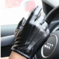 thumbnail image 4 of Guantes finos de cuero de otoño e invierno para hombre, guantes cálidos de terciopelo de invierno para conducir con pantalla táctil, guantes coreanos, 4 of 5
