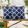 thumbnail image 2 of 16x16 Inch Navy Blue and White Throw Pillow Covers Case Outdoor Waterproof Pillowcase for Patio Furniture Sunbrella Outside Set of 2, 2 of 6