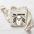 thumbnail image 4 of “Moo... I Mean Boo” Funny Cow Halloween Sweatshirt – Cute Spooky Season Pullover for Fall, Trick-or-Treat & Animal Lovers, 4 of 6