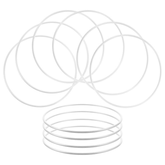 TEHAUX  10 Pcs Metal Hoops Dreamcatcher Making Rings Wire for Crafts Wedding Hanging White