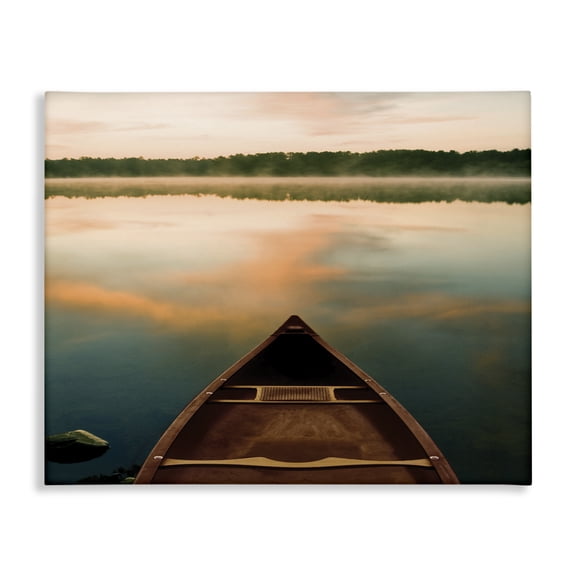 Stupell Industries Coastal Canoe on Lake Warm Sunrise Canvas Art, 20 x 16, by Danita Delimont