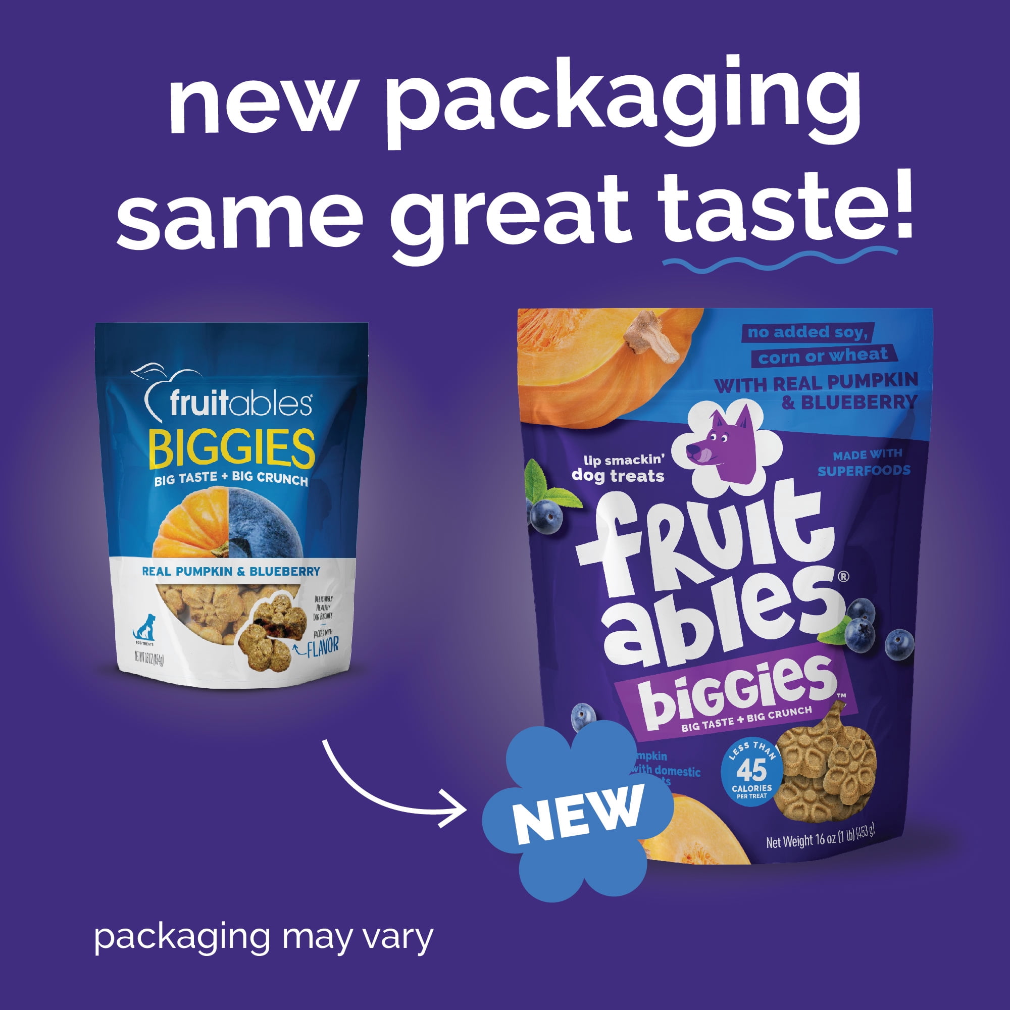 Fruitables Biggies Pumpkin & Blueberry Treats for Dogs - 16 Ounces