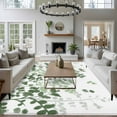 thumbnail image 3 of Large Area Rugs for Living Room Bedroom, Sage Green Leaves 8'x10' Rug Washable Carpet Runner Indoor Outdoor, Summer Botanical Non Slip Floor Mats Rug for Kitchen, Patio, 3 of 8