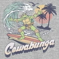 thumbnail image 2 of Junior's Teenage Mutant Ninja Turtles Retro Cowabunga Michelangelo  Graphic Tee Athletic Heather 2X Large, 2 of 3