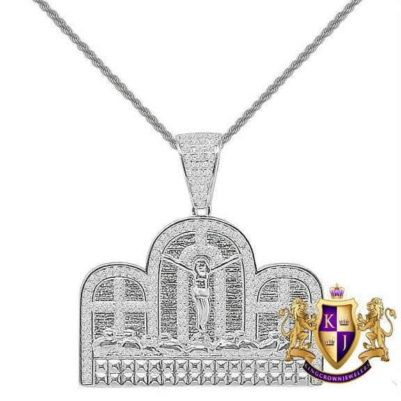 22  Grams Real Sterling Silver Last Supper Jesus Apostles Gospel Pendant 1.50'' Charm