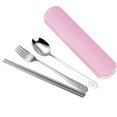 thumbnail image 1 of Hi,Fancy Portable Chopsticks Spoon Fork Set Stainless Steel Student Office Cutlery with Storage Box, Smile, Pink, 3Pcs, 1 of 8