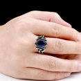 thumbnail image 4 of Youkk Men Crystal Ring Party Ceremony Wedding Boys Vintage Style Simple Design Portable Steel Rings Hand Jewellery Birthday Gift Blue Size 7 Blue Size 10, 4 of 6