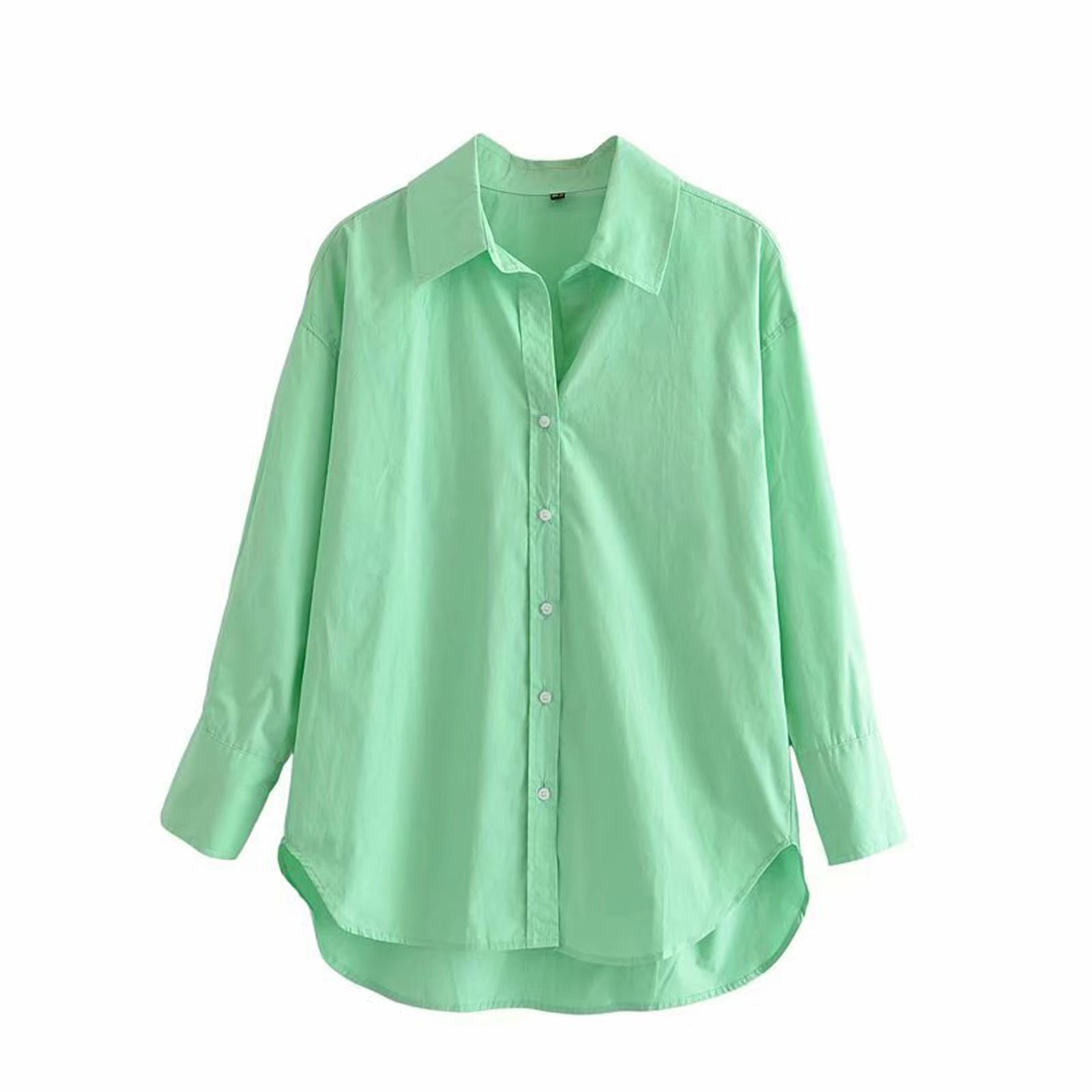 Camisas de manga larga jinwen para mujer Verde S Walmart en línea