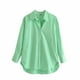 thumbnail image 1 of Ladies Classic Silky Botones S-cuelgos en V Oficina Camisetas de Manga Larga Elegante Tops para El Trabajo Verde s Salvador Camisas de manga larga Mujeres, 1 of 4