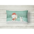 thumbnail image 2 of Carolines Treasures CK2095PW1216 Black and White Terrier Snowman Christmas Canvas Fabric Decorative Pillow  12H x16W, 2 of 3