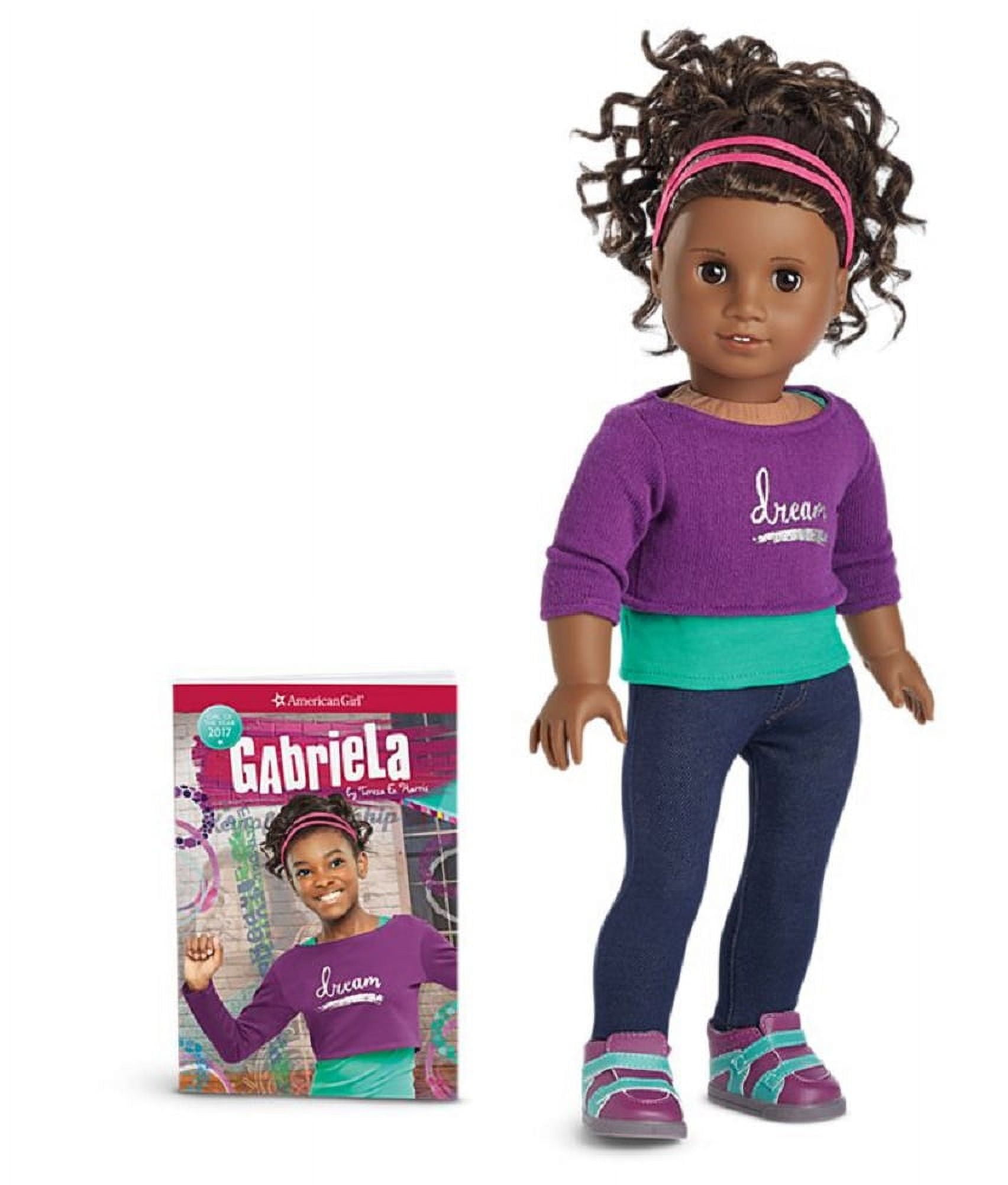 American Girl Doll Gabriela Set 18" Doll and Book with Sparkly Sequins Outfit and Accessories