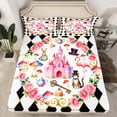 thumbnail image 2 of Castle Fairy Children Teenagers Adults Kawaii Pink Princess Castle 4pcs Bed Sheets,Rose Flower Gradient Mushroom King Sheets,Magical Magician'S Hat Playing Cards Super Cozy Sheet Set, 2 of 7
