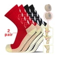 thumbnail image 2 of 2 Pairs Grip Soccer Socks Men Non Slip Baseball Socks With 2 Rolls Shin Guard Fixed Bandage Tape Calf Socks For Baseball Softball Football, 2 of 5
