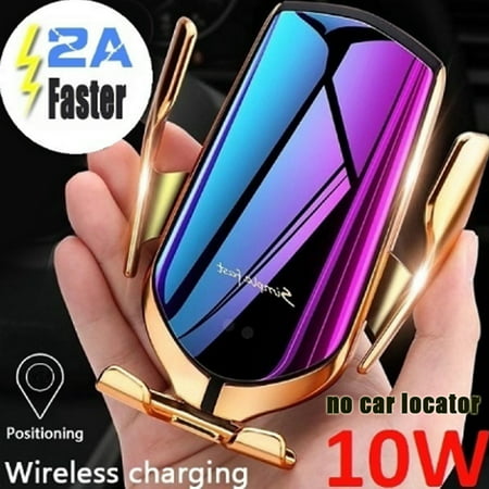 Qi Wireless Car Charger Mount, Automatic Clamping, 10W Fast Charging, Air Vent Motorized Cell Phone Holder for Car Compatible with iPhone 11 Xs Max XR 8, Samsung S10 S9 Note