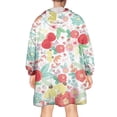 thumbnail image 2 of Wearable Oversized Blanket,Pioneer Flower Floral Print Pattern Wearable Blanket Hoodie for Adults,Cozy Hooded Blankets with Super Pockets,Super Warm Fuzzy Pullover for Women & Men, 2 of 6