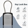 thumbnail image 2 of Key Lock Box Portable with Removable Cable Shackle Indoor Outdoor Waterproof 4 Digit Combination, 2 of 6