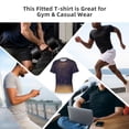 thumbnail image 6 of Bixox Men's Gold Black Glitter Printed Short Sleeve Skinny Athletic T-Shirt, 6 of 6