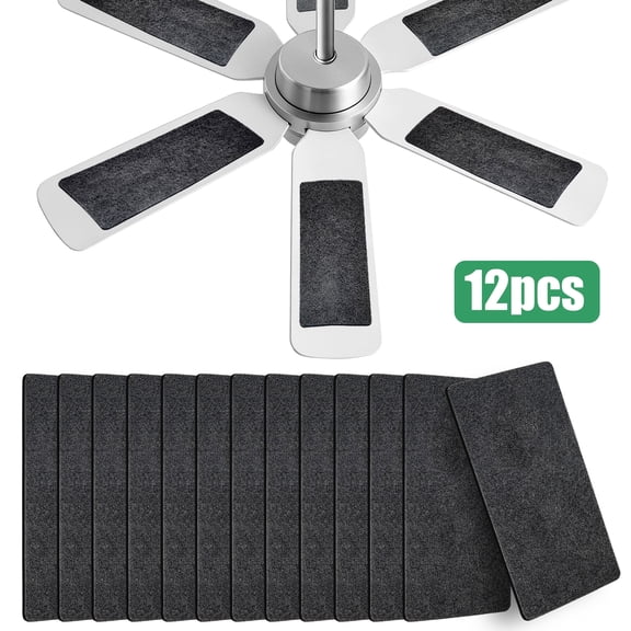 EEEkit 12pcs Ceiling Fan Filters for Blades , Easy-Stick Strong Fixity Activated Coconut Carbon Fan Filter for Ceiling Fan, Universal Fan Blade Air Fresh Purifier