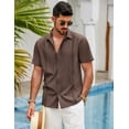thumbnail image 4 of COOFANDY Mens Short Sleeve Cuban Guayabera Shirt Linen Cotton Beach Button Down Shirts, 4 of 6