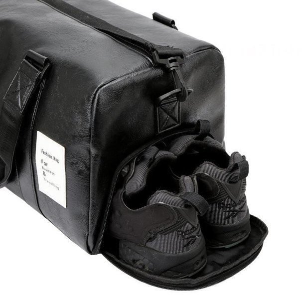 Grand Sac De Voyage Imperméable Dazbhi - Simili Cuir Noir - 52L (Neuf)