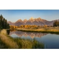 thumbnail image 2 of Jones, Adam 14x11 Gold Ornate Wood Framed with Double Matting Museum Art Print Titled - Teton Range from Schwabacher Landing-Grand Teton National Park-Wyoming, 2 of 4
