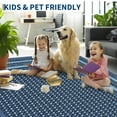 thumbnail image 6 of Garvee 8'x10' Bordered Print Area Rug Washable Rugs, Non Slip Modern Geometric Rug Stain Resistant Indoor Carpet for Living Room Bedroom Dining Room, Blue, 6 of 8