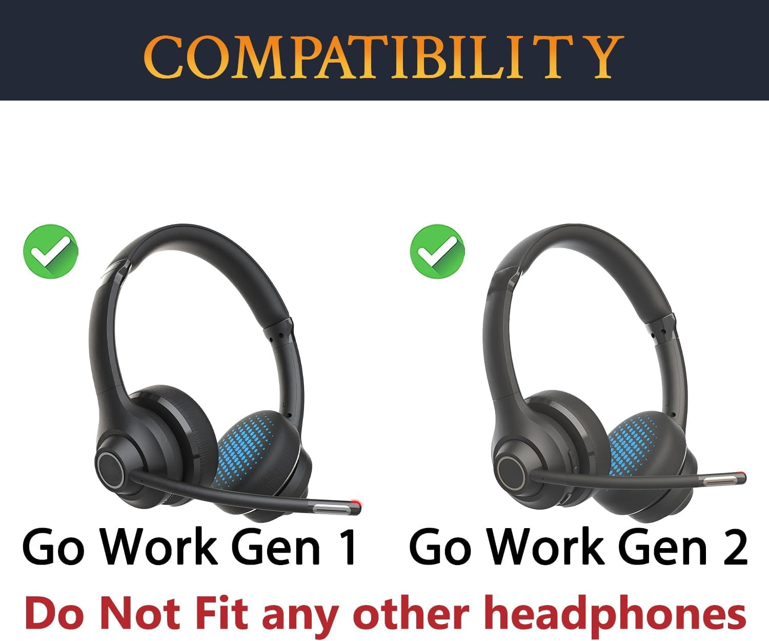 Cuscinetti Auricolari SOULWIT Per JLab Go Work E Go Work Gen 2 – In Pelle Proteica Con Memory Foam, Neri