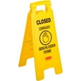thumbnail image 4 of Rubbermaid Commercial Closed Multi-Lingual Floor Sign - CLOSED Print/Message - 11" x 25" - Rectangular Shape - Yellow, 4 of 9