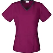 Women's V-Neck Scrub Top with Front Fashion Seam Detail