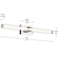 thumbnail image 2 of 55239PNLED Kichler Lighting Laurene - 96W 2 LED Large Linear Bath Vanity-5 Inch Tall and 31 Inch Wide-Polished Nickel Finish, 2 of 5