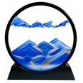 thumbnail image 1 of Sandcle Moving Sand Art Liquid Motion - Moving Sand Art Picture 3D Deep Sea Sandscape Round Glass Frame Display Flowing Sand Relaxing Toy For Desktop Home Office Work Ocean Decor(Blue 7""), 1 of 5