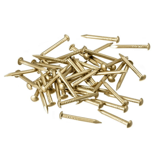 Uxcell 50pcs Clavos Pequeños de Latón para DIY Imágenes Cajas de Madera Accesorios para el Hogar 2x20mm