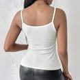 thumbnail image 5 of White Women Tops Tank Tops with Built-in Bra Ribbed Nylon,Spandex Sleeveless Summer Casual Basic Tops for Vacation Daily Wear Trendy Essentials L, 5 of 8