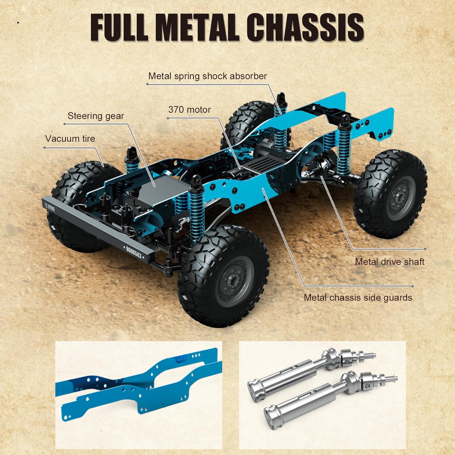 RC Crawler 1/12 Scale RC Rock Crawler, Hummer Remote Control Buggy with LED Lights for Adults and Kids Over 8 Years Old