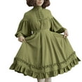 thumbnail image 2 of TIMIFIS Renaissance Robe Femme Manches Longues Col Montant Dentelle Manches Lanterne Petite Robe Mignonne Costumes d'Halloween pour Femmes, 2 of 5