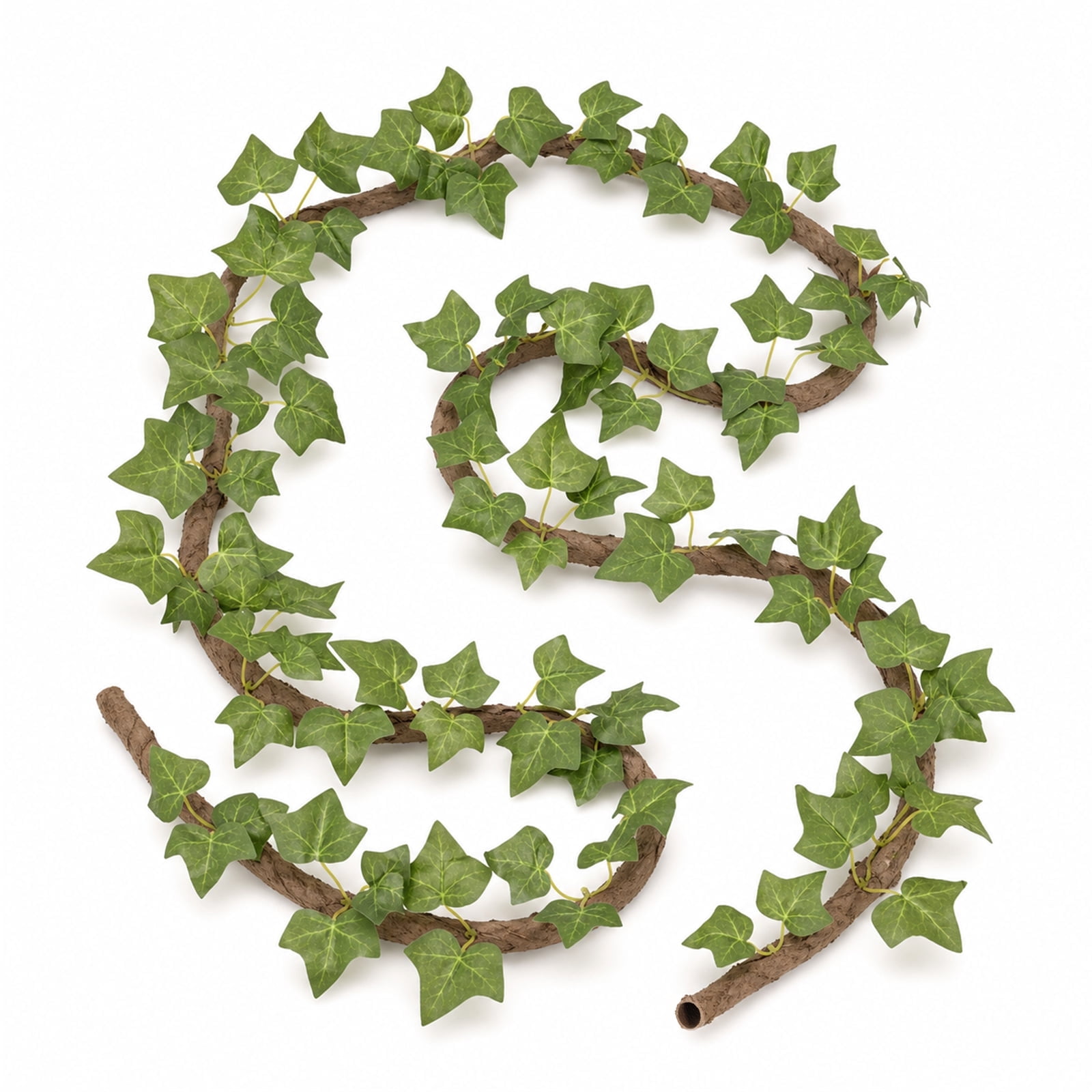 Faux Bark Cable Cover 0.8" x 10FT, Decorative Cable Management Tube, Flexible Wire Sleeve Cord Protector with Artificial Ivy Leaf Accents, Outdoor & Indoor Cable Concealer for Garden & Home