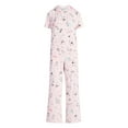 thumbnail image 6 of Joyspun Women's Dreamy Soft Collection Short Sleeve Sleep Top and Open Leg Pants Pajama Set, 2-Piece, Sizes XS-3X, 6 of 6