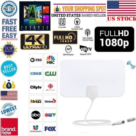 EWAVINC Long Range TV Antenna Indoor Digital HD HDTV 1080P Skylink Amplified Television Antenna Freeview 4K for Local Channels Support All TVs-13ft Coax Cable