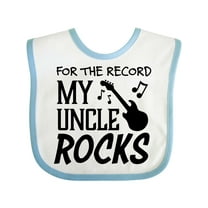 Inktastic For the Record, My Uncle Rocks Boys or Girls Baby Bib