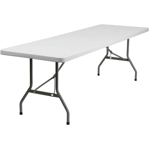 8ft Folding Table White Plastic Portable Long Foldable Tables Indoor Outdoor Party Picnic Camping Fold Table