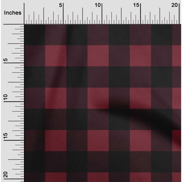 oneOone Cotton Poplin Red Fabric Gingham Check Craft Projects Decor Fabric Printed By The Yard 42 Inches Wide