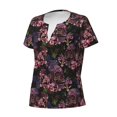 thumbnail image 2 of Naloa Orchids Flowers Print T-Shirts Short Sleeve V Neck Tees for Women Fashion Tops Trendy Lightweight Soft Casual Summer Outfits Clothes, 2 of 5