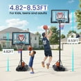 Basketball Hoop Outdoor 4.828.53ft Adjustable, Portable Basketball