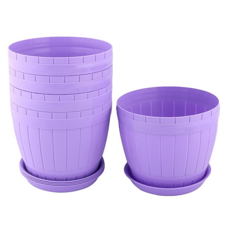 Aloe Seed - Parterre Plastic Round Aloes Plant Flower Seed Pot Holder Container Purple 5pcs
