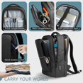 thumbnail image 4 of Mochila para ordenador portátil HK para hombre de 15,6 pulgadas con puerto de carga USB, color negro, 4 of 7