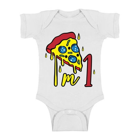 

12 Months Baby Birthday - Cute Baby Boy Baby Girl Shirt - Pizza Romper