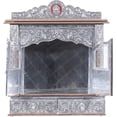 thumbnail image 5 of Home Pooja Wooden Mandir with Copper Oxidized Plated Puja Temple - Fully Assembled - 22 Inches with Doors, 5 of 7
