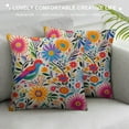 thumbnail image 3 of QZHH  Pillow Covers Rustic Farmhouse Decor Mexican Floral Pillowcases  Ethnic Art Birds and Paisley Flowers Throw Pillow Case Cushion Cover for Sofa Couch Bedroom, 3 of 5